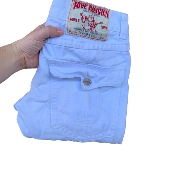 VINTAGE True Religion Jeans Size 34 JOEY SUPER T White - Picture 3 of 7
